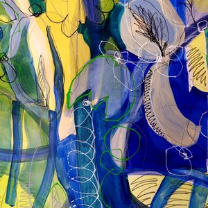 Fleur abstraite aux couleurs vives