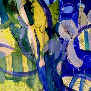 Fleurs abstraites aux couleurs vives