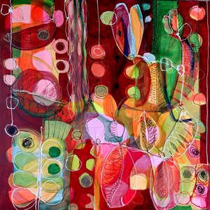 Flore abstraite aux couleurs vives