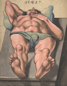 Nu masculin allongé sur une table, 1567