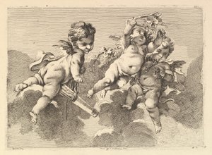 Trois enfants dans les nuages