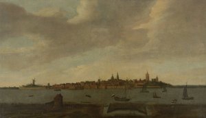Vue de Heusden - Monogrammist FK (Noordelijke Nederlanden)