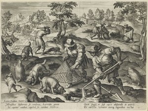 Chasse au porc-épic (Jachtscènes)