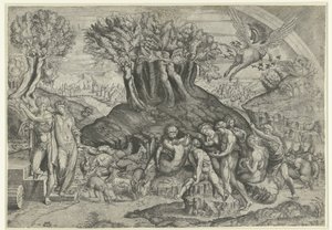 Mont Parnasse dédié à Apollon et aux muses - Monogrammist HFE