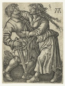Couple de paysans dansant - Monogrammist MT