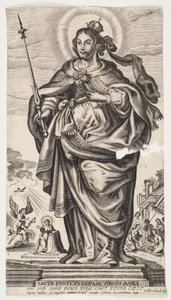 Vierge Marie avec couronne et sceptre - Monogrammist s.W.