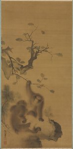 Singes sur une corniche rocheuse, 1615-1868 - Mori Sosen