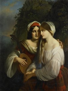 Deux femmes en costume italien - Moritz Calisch (signed by artist)