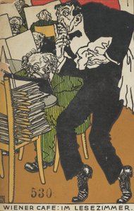 Café viennois : Dans la salle de lecture, 1911 - Moritz Jung