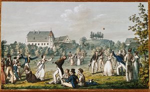 Un jeu de balle à Atzenbrugg ... (eau-forte) - Moritz Ludwig von Schwind