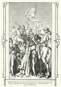 Sainte Élisabeth de Hongrie disant adieu à son mari, Louis IV, landgrave de Thuringe, alors qu