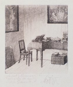 Vue de la chambre de Franz Schubert (gravure)