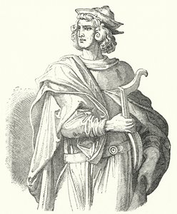 Walther von der Vogelweide, poète lyrique allemand du Moyen Haut Allemand (gravure) - Moritz Ludwig von Schwind