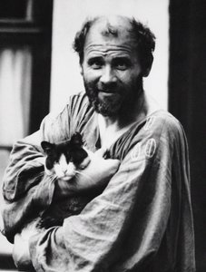 Gustav Klimt avec un chat, 1911 - Moritz Nähr
