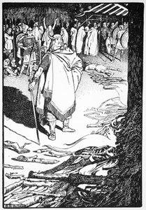 Sors de là, Ménagère, appela Flosi à Bergthora, 1913 - Morris Meredith Williams