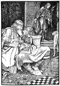 Le roi Canut et le comte Ulf se querellent au sujet des échecs, Roskilde, Danemark, 1026, 1913