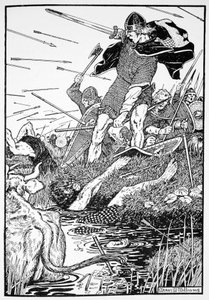 Le roi Magnus dans le marais à Downpatrick, Irlande, 1103 - Morris Meredith Williams