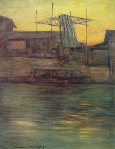 Un canal arrière, Osaka, vers 1887, 1901 - Mortimer L Menpes