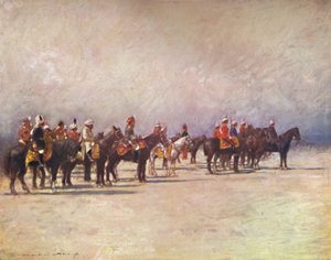 Vice-roi passant en revue les troupes - Mortimer L Menpes
