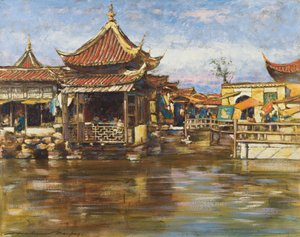 Une maison de thé, Shanghai, vers 1909 - Mortimer Ludington Menpes