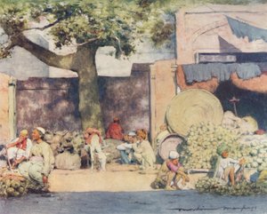 Étals de fruits à Delhi, 1905