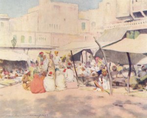 Sur la place du marché, Jeypore, 1905 - Mortimer Ludington Menpes