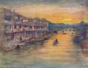 Sur le Grand Canal, Osaka, vers 1887, 1901 - Mortimer Ludington Menpes
