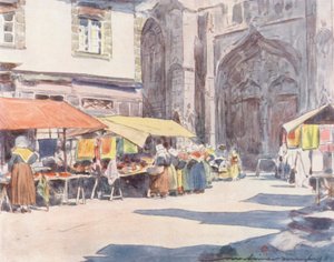 Devant la Cathédrale, Quimper - Mortimer Ludington Menpes