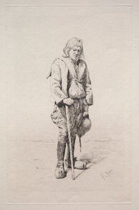 Homme avec une canne - Mortimer Menpes