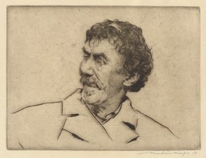 Whistler, regardant à droite, monocle à l