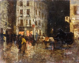 Scène de rue la nuit