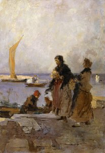 Sur le quai à Chioggia; Sul molo di Chioggia - Mose Bianchi