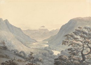 La belle vallée et la rivière Mowddach, Merionethshire - Moses Griffith