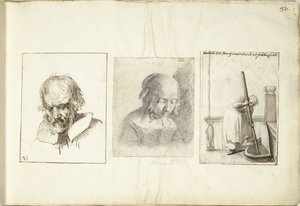 Vieil homme, une fille et une femme avec un crochet de puits - Moses Ter Borch