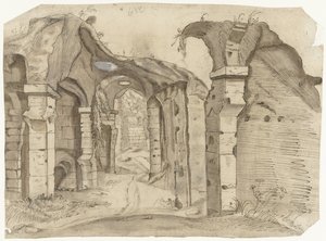 Sentier à travers le Colisée, Rome - Moses ter Borch (manner of)