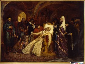 Le métropolitain consacre le tsar Ivan IV de Russie, dit Le Terrible
