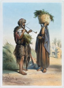 Homme et femme fellahs, 1848 - Mouilleron