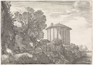 Paysage avec le temple de Vesta