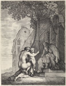 Femme nue et enfant près d