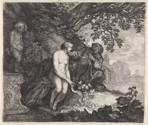 Vertumne tente de séduire Pomone - Moyses van Wtenbrouck
