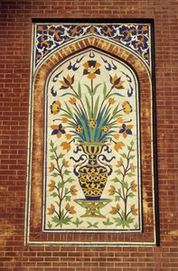 Mosaïque de carreaux émaillés, vers 1634-35 (faïence) - Mughal School