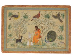 Noble femme dans un jardin, vers 1740 - Mughal School
