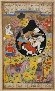 Rustam tue le Div blanc, 1608