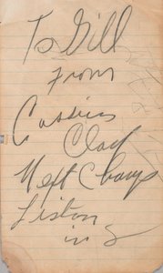 Autographe écrit par Cassius Clay - Muhammad Ali