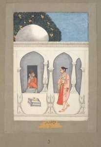 Muhammad Faqirullah Khan Une dame visitant un sanctuaire saïvite, c.1750
