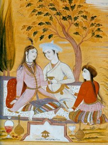 Couple amoureux et un serviteur, 1696 - Mu
