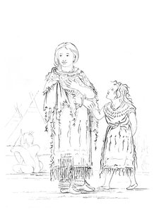 Femme et enfant amérindiens, 1841