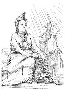 Portrait de Black Moccasin, Chef des Minnetarees, 1841 - Myers and Co