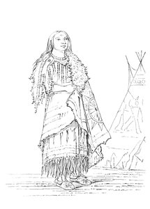 Portrait de Femme Qui Frappe Beaucoup, femme amérindienne, 1841