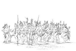La tribu Sioux exécutant une danse de mendiants, 1841